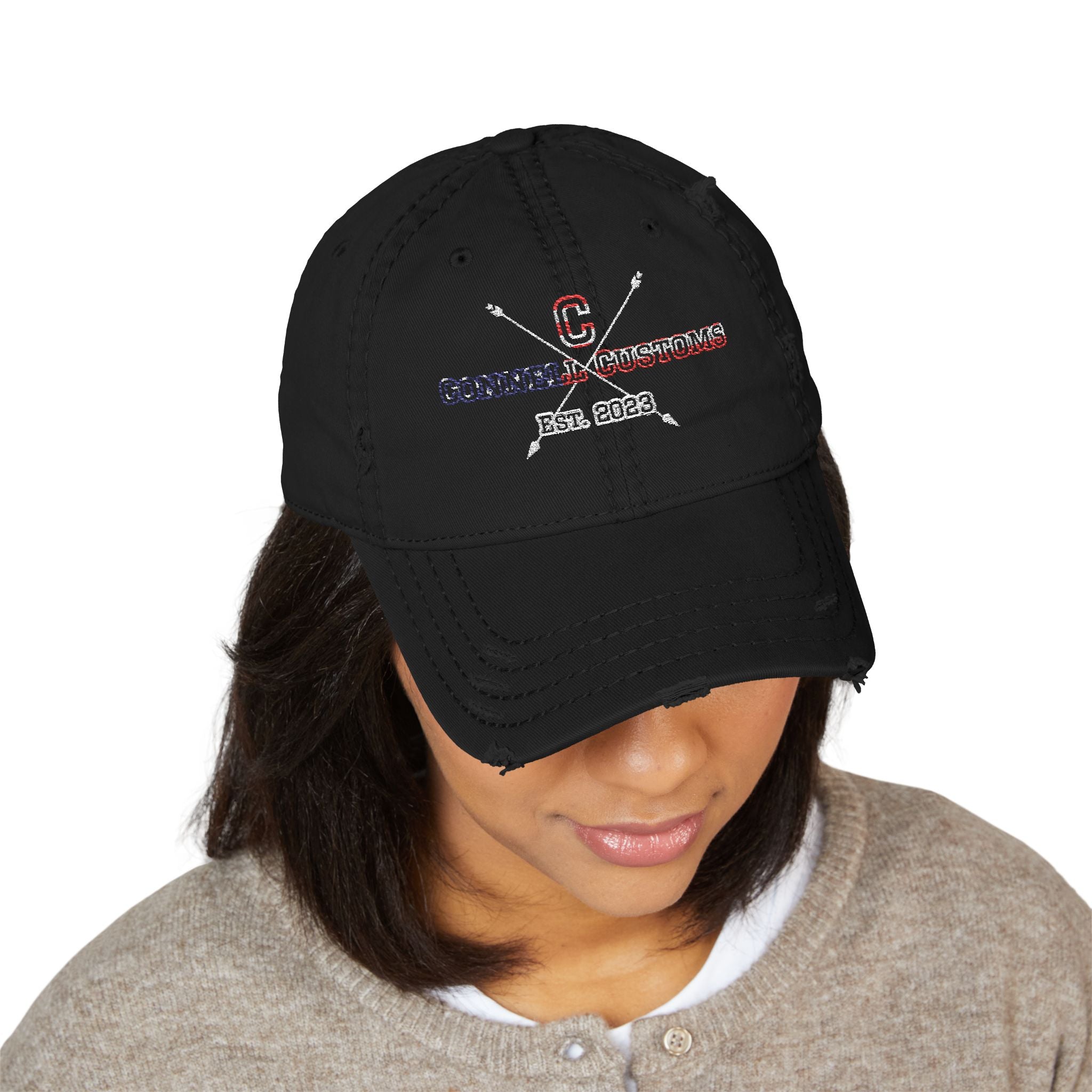 Distressed American Flag Dad Hat, Vintage Cap, Embroidered Hat, Casual Headwear, Gift for Dad