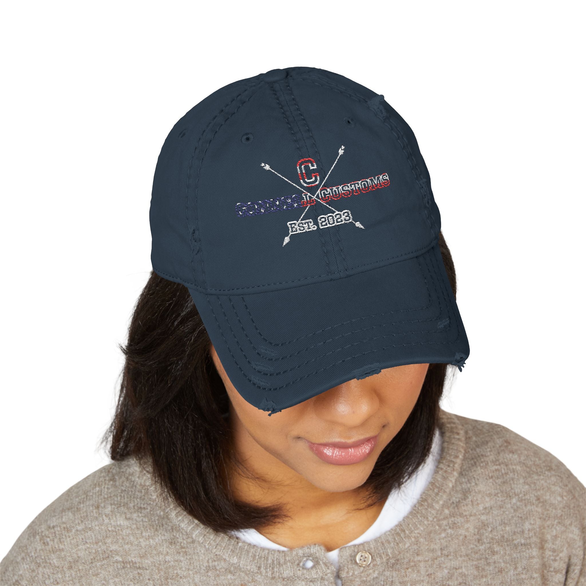 Distressed American Flag Dad Hat, Vintage Cap, Embroidered Hat, Casual Headwear, Gift for Dad