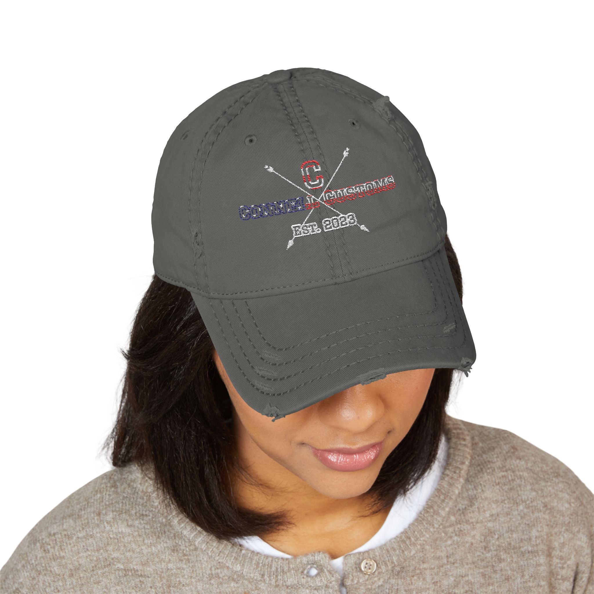 Distressed American Flag Dad Hat, Vintage Cap, Embroidered Hat, Casual Headwear, Gift for Dad