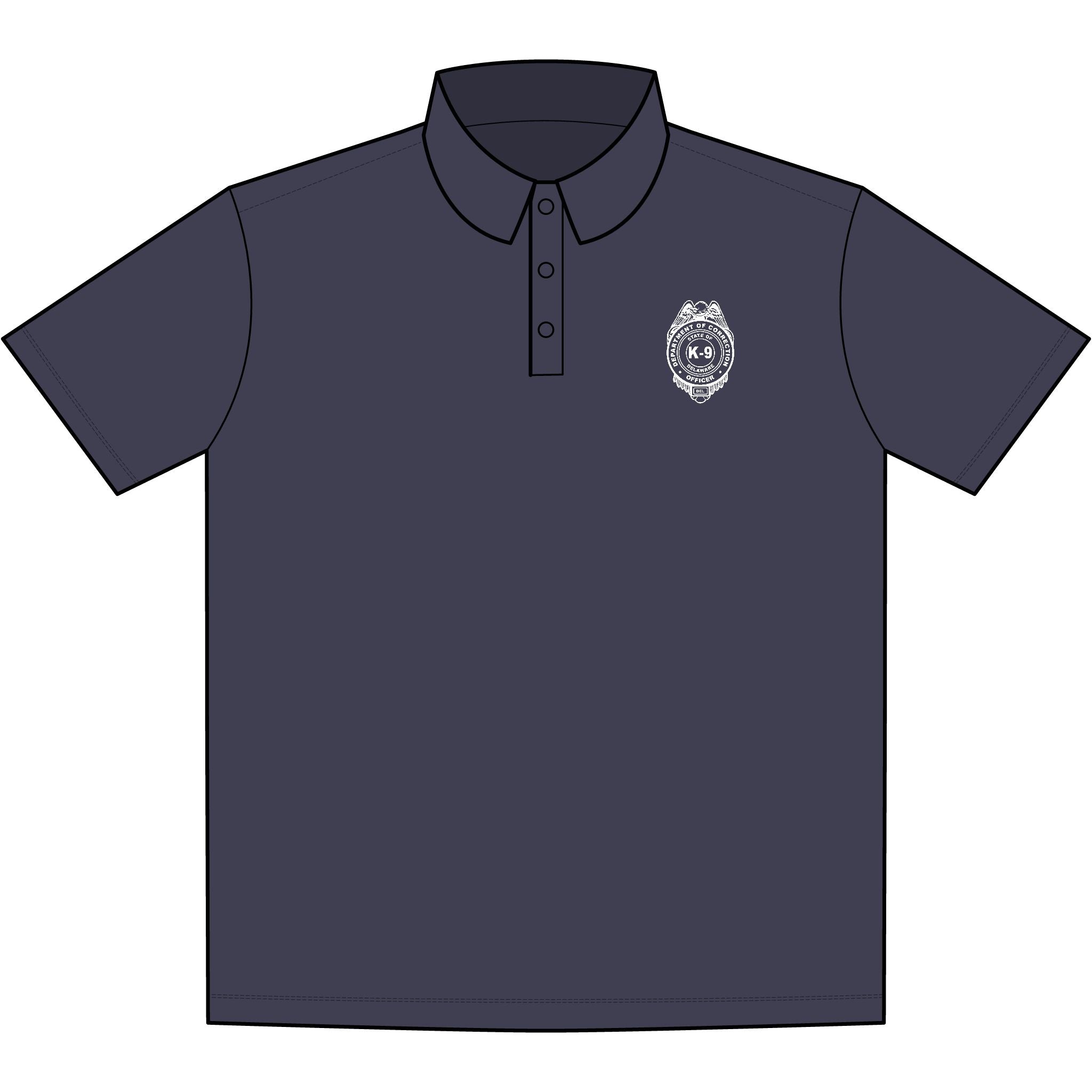 K9- Embroidered Dri Fit Polo- White Logo