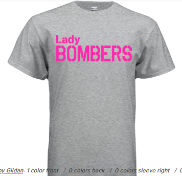 Lady Bomber Logo Front- Gildan 100% Cotton T-Shirt for Scrimmage